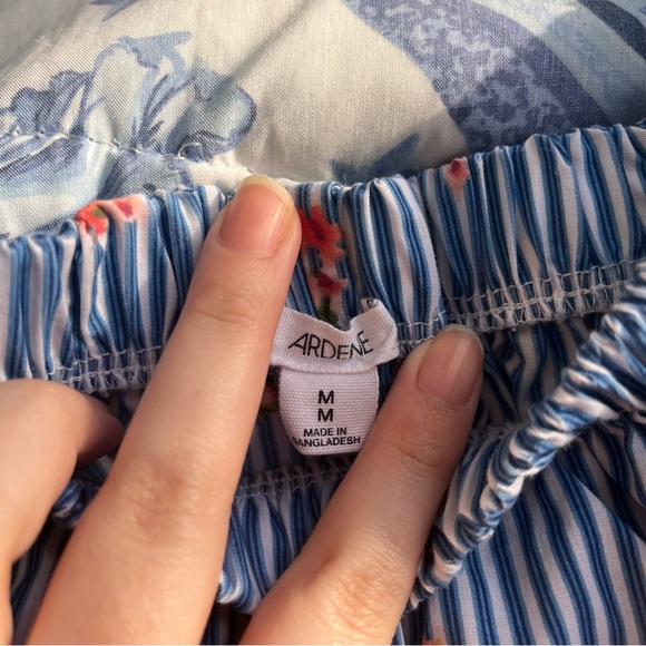 Blue Striped Off-shoulder Blouse Tee - Picture 3 of 13